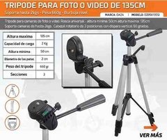 Tripode Camara Foto Filmadora Video 1.35 M Nivel 2kg Bolso - tienda online
