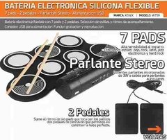 Bateria Electronica Redoblante Flexible Doble Pedal 7 Pads - comprar online