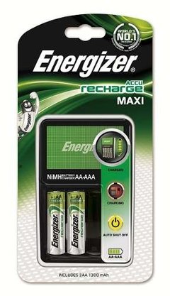 Cargador Energizer Maxi + 2 Pilas Aa Recargables 1300mah