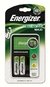 Cargador Energizer Maxi con 2 pilas AA recargables de 1300 mAh en su empaque original.