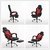 Silla Gamer Racoor D-342 Roja Y Negra Pc Con Apoya Pies - dotPix Store