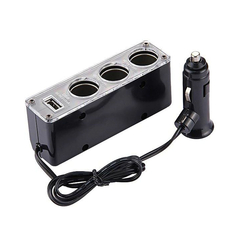 Adaptador multiplicador encendedor de auto 3 Salidas 12v 1 Salida USB | 12v-24v WF-0096