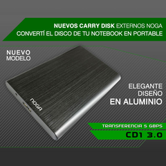 Carry disk 2.5" USB 3.0 SATA Externo Metal Noga CD1 en internet