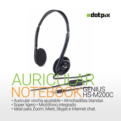 Auriculares Microfono Notebook Celular Genius Hs-m200c - comprar online