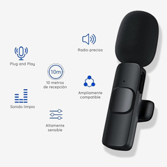 Micrófono corbatero inalámbrico recargable para celular SN-WM01 - tienda online