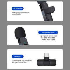 Micrófono corbatero inalámbrico recargable para celular SN-WM01 - dotPix Store