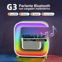 Parlante bluetooth G con base de carga inalámbrica velador luces led RGB - dotPix Store