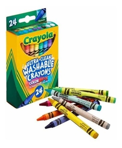 Giz de cera kit com 24 cores Crayola lavável - comprar online