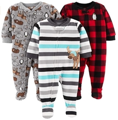 Cj 3 macacões pijama fleece - Carter´s