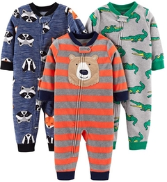 Cj 3 macacões pijama fleece - Carter´s