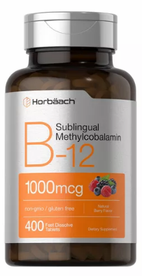 B12 - 1000mcg - Horbaach - Metilcobalamina 400 comprimidos sublinguais