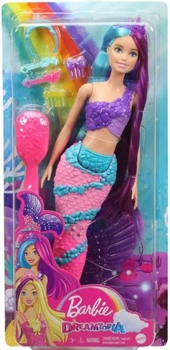 Boneca Barbie Sereia - Cauda Rosa e Azul - Dreamtopia Mattel - comprar online