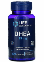 DHEA 25 mg 100 comprimidos Life Extension Suplemento Alimentar