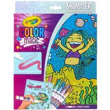 Crayola Livro Mágico Sereia Color Magic Shimmer 'You mermaid me' com 6 canetas e 12 papéis mágicos