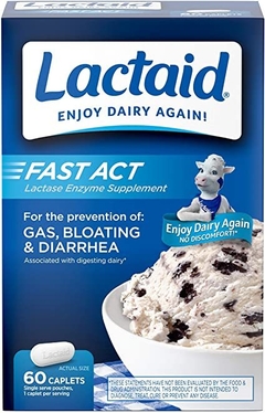 Enzima Lactose Lactaid Fast Act Rápida Ação 60 Cápsulas