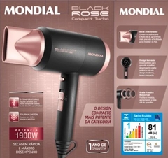 Secador de cabelo 1.900 watts Black Rose Compact Turbo - SC-38