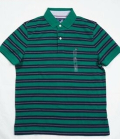 Camiseta Polo manga curta - Verde Listrada - Tommy Hilfiger - comprar online