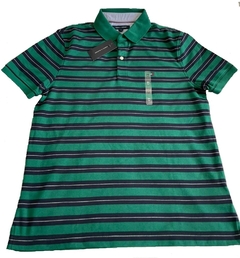 Camiseta Polo manga curta - Verde Listrada - Tommy Hilfiger