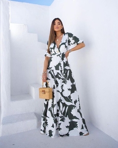 Vestido Longo Manga Comprida 3/4 - Estampado - Buda - loja online