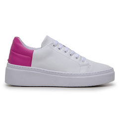 Tenis Feminino Casual cor Branco/Rosa - Aninha Shoes