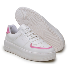 Tenis Feminino Casual Branco/rosa - Aninha Shoes