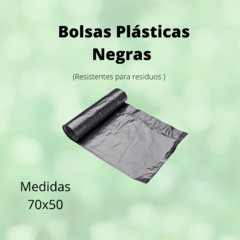 Bolsas Plásticas Negras 70x50 (Resistentes para residuos)