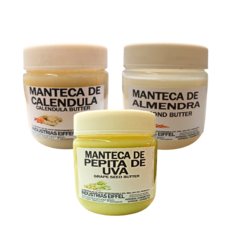 KIT N° 1 DE MANTECAS 170G C/U MANTECA DE ROSA MOSQUETA + MTCA OLIVA + MTCA CENTELLA ASIATICA - PARA COSMETICA NATURAL - (copia)
