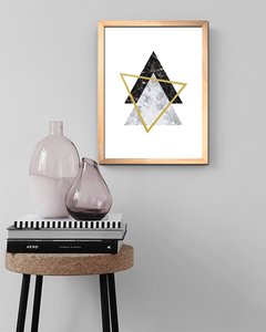 Cuadro Triángulos Mármol Golden - comprar online