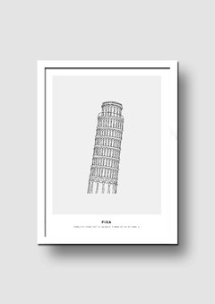 Cuadro Ilustración Ícono Pisa - Memorabilia