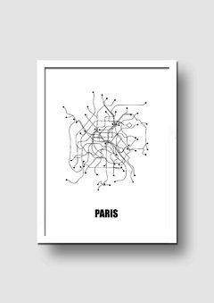Cuadro Ilustración Subte París - Memorabilia