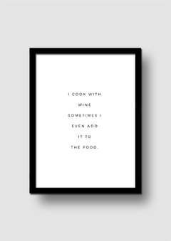 Cuadro Cook with Wine Quote en internet