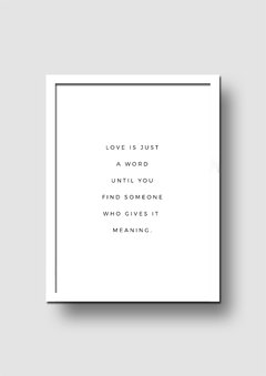 Cuadro Love is just a word Quote - Memorabilia