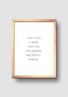 Cuadro Love is just a word Quote - comprar online