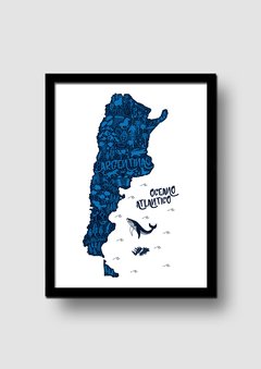 Cuadro Mapa Argentina Azulada en internet
