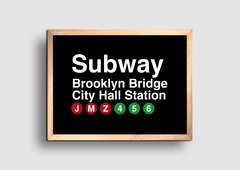 Cuadro Cartel Subway Brooklyn Bridge - comprar online