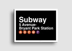 Cuadro Cartel Subway Bryant Park - Memorabilia