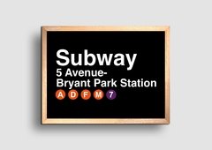 Cuadro Cartel Subway Bryant Park - comprar online