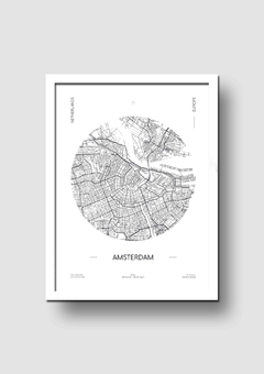 Cuadro Mapa Circular Amsterdam - Memorabilia