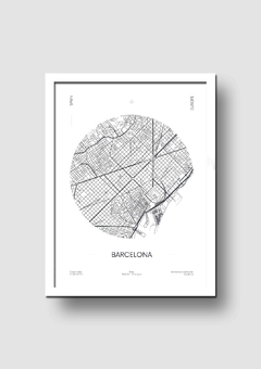 Cuadro Mapa Circular Barcelona - Memorabilia