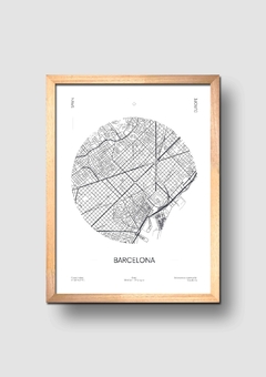 Cuadro Mapa Circular Barcelona - comprar online