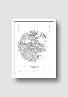 Cuadro Mapa Circular Boston - Memorabilia