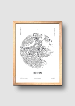 Cuadro Mapa Circular Boston - comprar online