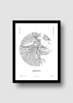 Cuadro Mapa Circular Boston en internet