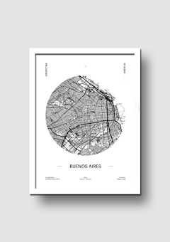 Cuadro Mapa Circular Buenos Aires - Memorabilia