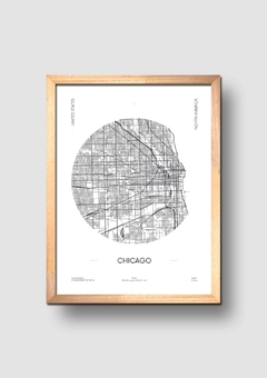 Cuadro Mapa Circular Chicago - comprar online
