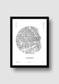 Cuadro Mapa Circular Chicago en internet