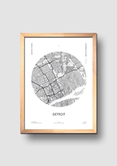 Cuadro Mapa Circular Detroit - comprar online