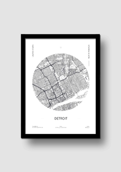Cuadro Mapa Circular Detroit en internet