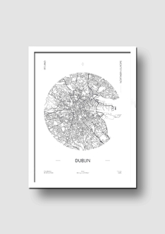 Cuadro Mapa Circular Dublin - Memorabilia