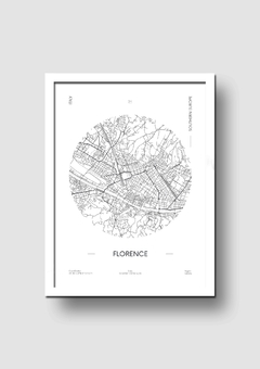 Cuadro Mapa Circular Florencia - Memorabilia